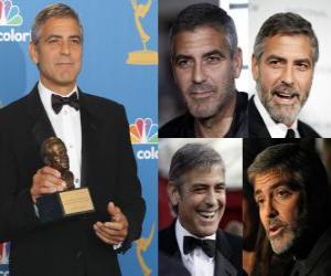 пазл Актер Джордж Клуни, кино и на телевидении, получив премию Американской киноакадемии и&#039; Золотой глобус&#039;